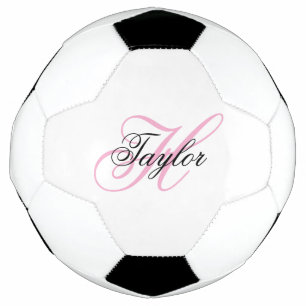 Black and Pink Fancy Monogram Football