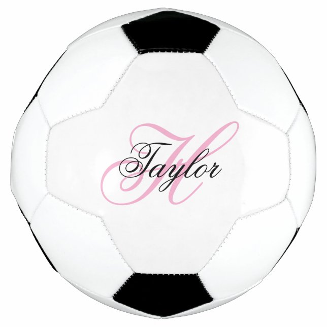 Black and Pink Fancy Monogram Football (Front)