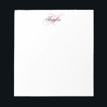Black and Pink Fancy Monogram Notepad<br><div class="desc">Customise the modern handwritten style script to create your own girly paper for her.
Add a monogram initial and name to create a first name initial combination with fancy classic style calligraphy.
You can customise the pink and black colours in this design.</div>