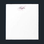Black and Pink Fancy Monogram Notepad<br><div class="desc">Customise the modern handwritten style script to create your own girly paper for her.
Add a monogram initial and name to create a first name initial combination with fancy classic style calligraphy.
You can customise the pink and black colours in this design.</div>