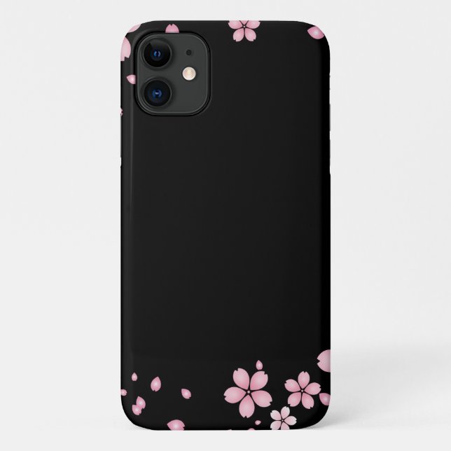 Black And Pink Flowers  Case-Mate iPhone Case (Back)