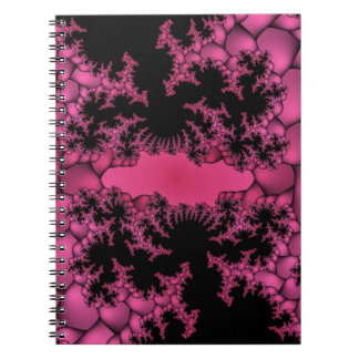 black and pink fractal  notebook