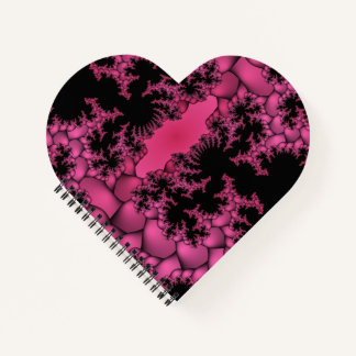 black and pink fractal  notebook