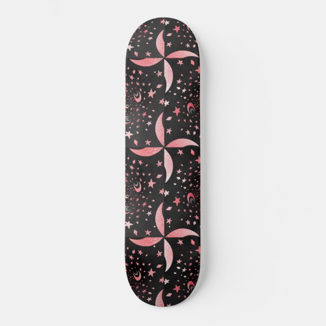 black and pink galaxy skateboard (Front)