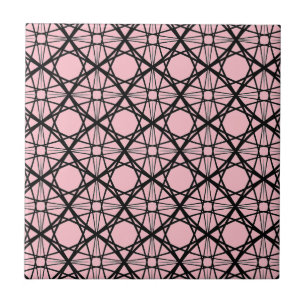Black and Pink Geometric Art Tile