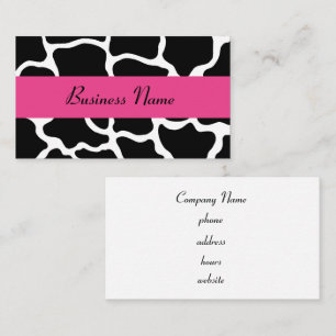 Black and Pink Giraffe Business Card