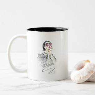 Black and pink girly beauty Two-Tone coffee mug