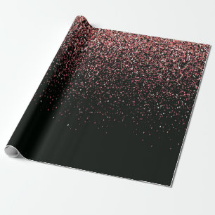Black and Pink Glitter Wrapping Paper