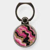 Black and pink Gold Agate
