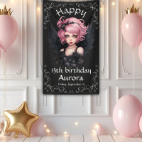 Black And Pink Goth Fairy 13th Happy Birthday