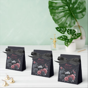 Black and Pink Gothic Wedding Couple Favour Box