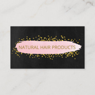 Black And Pink Handmade Natural Hair Products Business Card