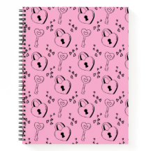 Black and Pink Heart Lock and Key