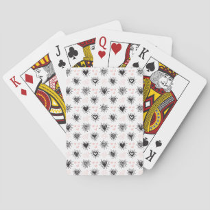 Black and Pink Hearts Playing Cards