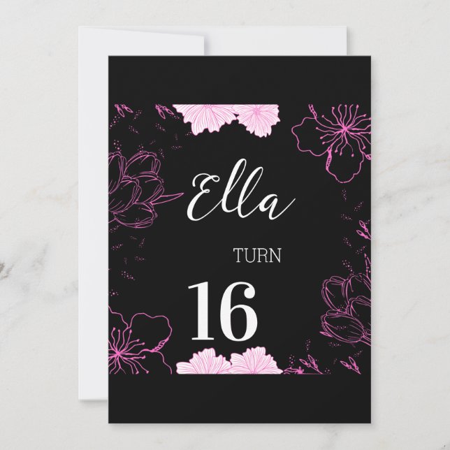 Black and Pink Invitation (Front)