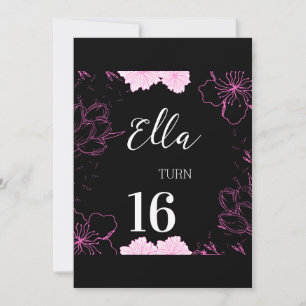 Black and Pink Invitation