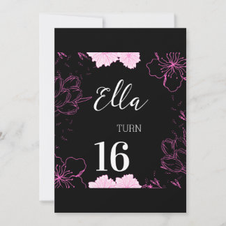 Black and Pink Invitation