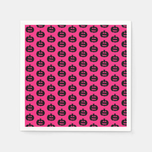 Black and Pink Jack o Lanterns Napkin