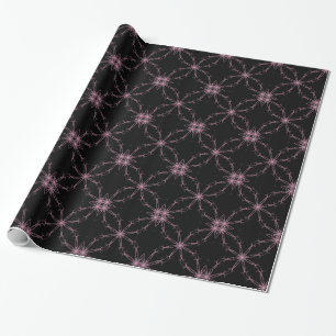 Black and Pink Kaleidoscope Star Gift Wrapping Wrapping Paper