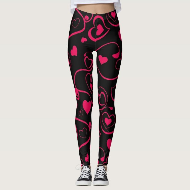 Black and pink legging a new fashion legging black (Front)