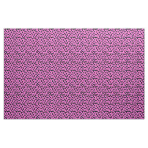 Black and Pink Leopard Print Fabric