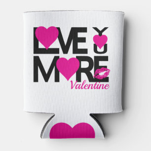 Black and Pink Love You More Can Cooler