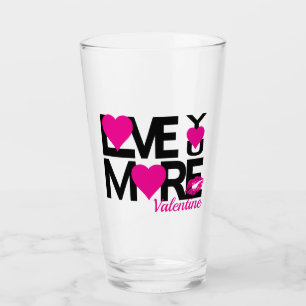 Black and Pink Love You More Glass