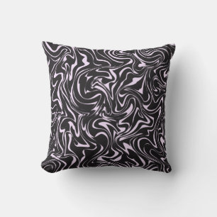 Black and Pink Marble Abstract Pattern Cushion