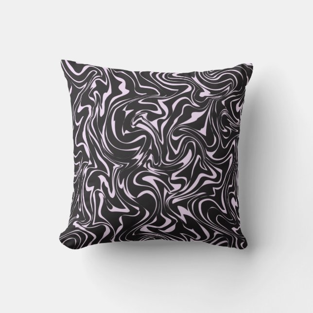 Black and Pink Marble Abstract Pattern Cushion (Front)