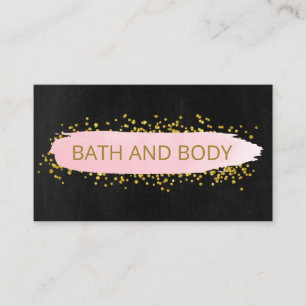 Black And Pink Modern Handmade Spa Bath & Body Business Card