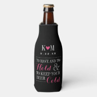 Black and Pink Modern Wedding Monogram