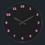 Black and pink numeral modern  large clock<br><div class="desc">Our design is the best choice for you</div>
