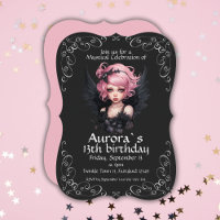 Black And Pink Pastel Goth Fairy 13th Birthday