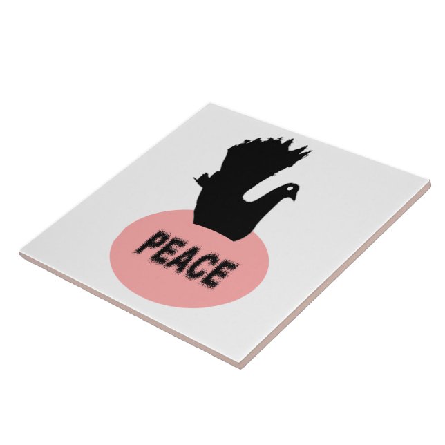 Black and Pink Peace Dove Tile (Side)