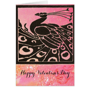 BLACK AND PINK PEACOCK Valentine's Day