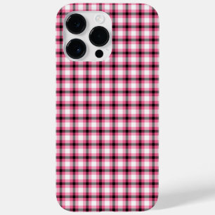 Black and Pink Plaid Case-Mate iPhone 14 Pro Max Case