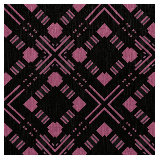 Black and pink plaid fabric (Swatch)