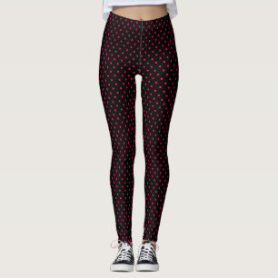 Black and Pink Polka Dot Leggings