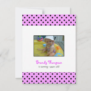 Black and Pink Polka Dot Party Invitation