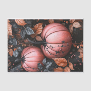 Black and Pink Pumpkin Fall Decoupage Tissue Paper
