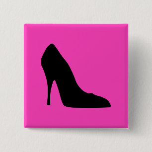 Black and Pink Pumps 15 Cm Square Badge