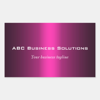 Black and Pink Rectangular Business Sticker