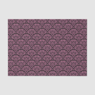 Black and Pink Rose Floral Damask Tissue Paper