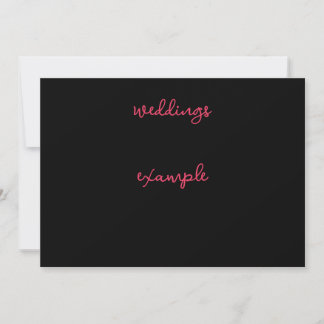 Black and Pink Script Wedding Invitation