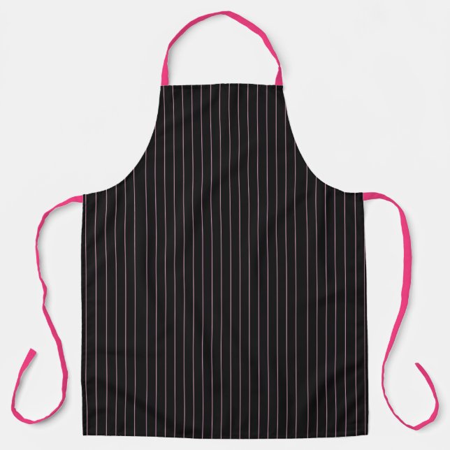 black and pink striped apron (Front)