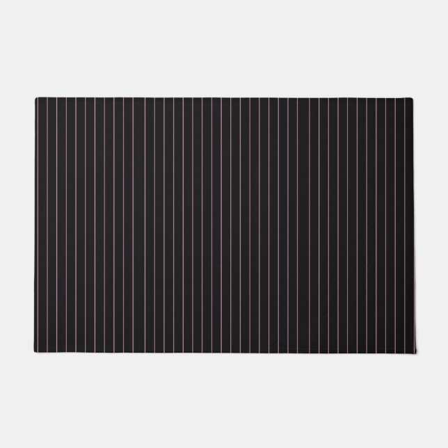 black and pink striped doormat (Front)