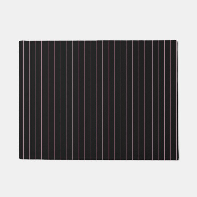black and pink striped doormat (Front)