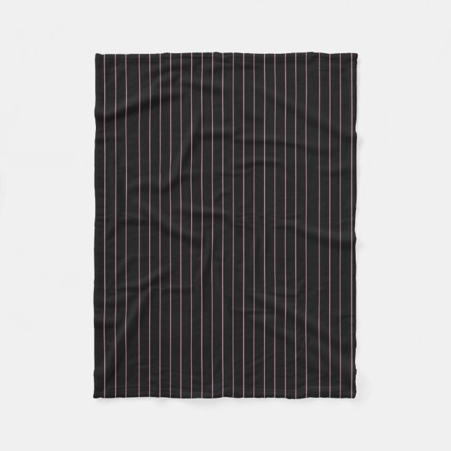 black and pink striped fleece blanket (Front)