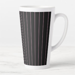 black and pink striped latte mug