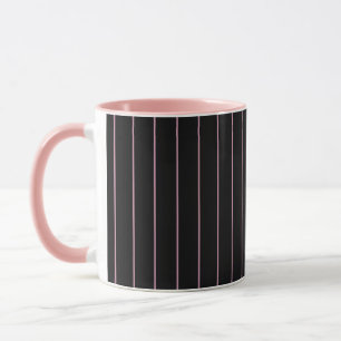 black and pink striped mug